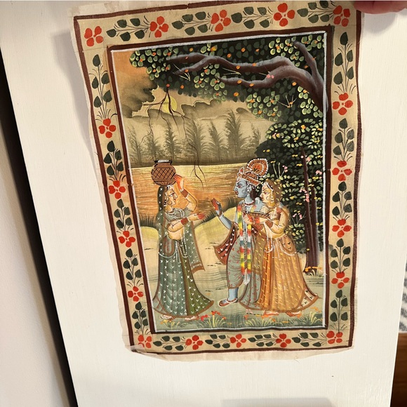 Silk Painting Mughal Style Hand Painting on Silk - Picture 4 of 10